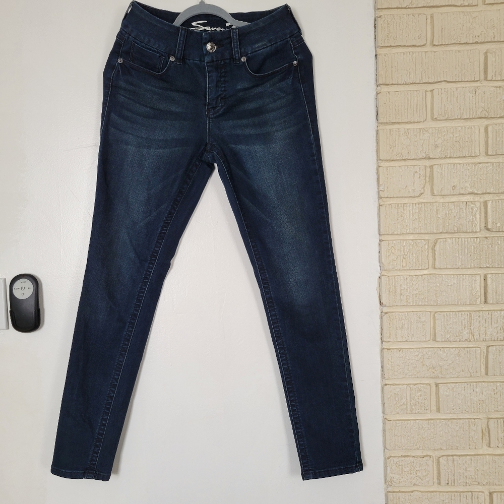 Seven 7 Jean's Tummyless skinny size 6 Homer blue dark wash